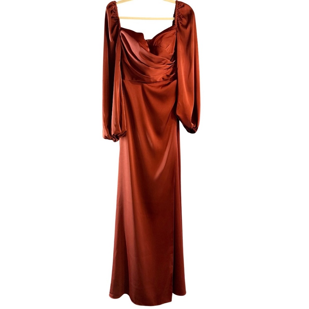 Satin Charmeuse Bridesmaid Dress Spice Orange Red Size 0 New